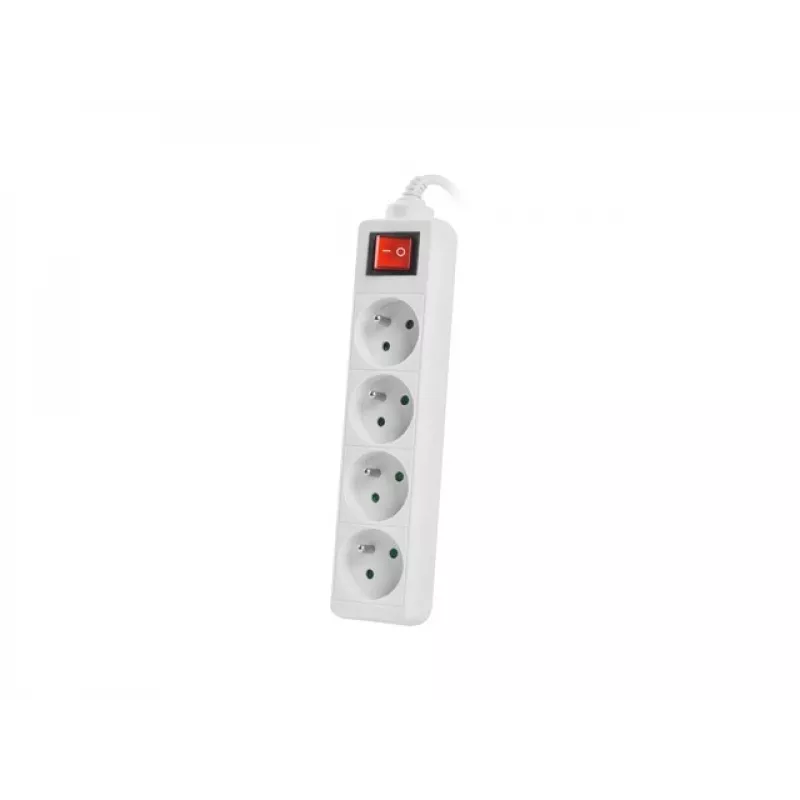 Mehrfachsteckdose Lanberg PS1-04E-0150-W 1,5m 4 AC-Steckdosen Innenbereich Weiß