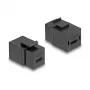 DeLOCK Keystone-Modul USB 2.0 Typ-C Buchse auf Buchse schwarz