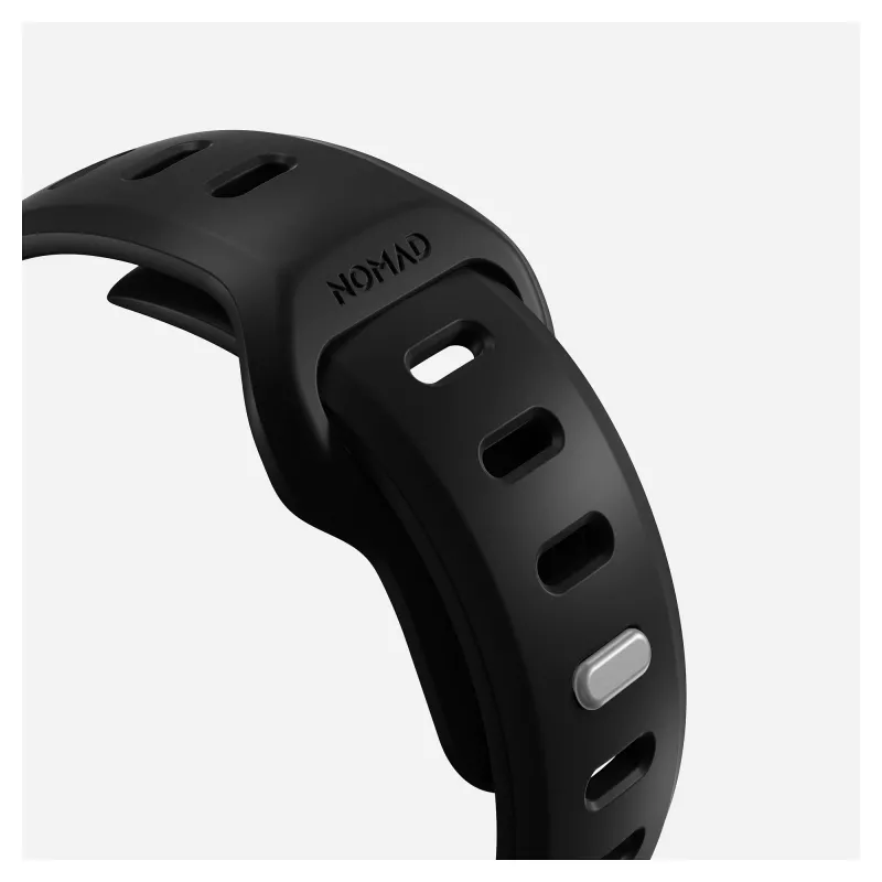Uhrenarmband Nomad Tempo Band Schwarz Gummi, 18 mm Breite, passend für Handgelenke 135–175 mm
