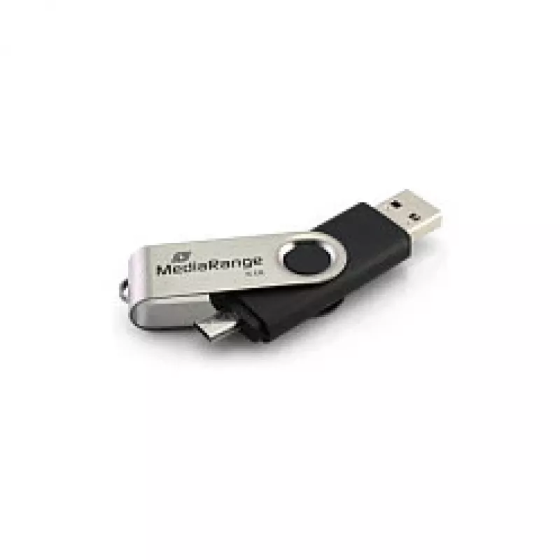 MediaRange MR932 - USB-Flash-Laufwerk - 32 GB - USB 2.0 / Micro-USB - Schwarz/Silber (MR932-2)