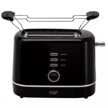 Adler AD 3224b Toaster mit Brötchenaufsatz 7 Bräunungsstufen schwarz