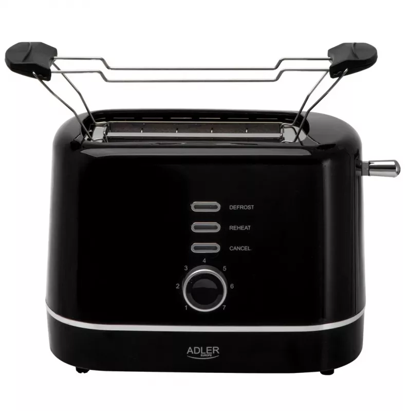 Adler AD 3224b Toaster mit Brötchenaufsatz 7 Bräunungsstufen schwarz