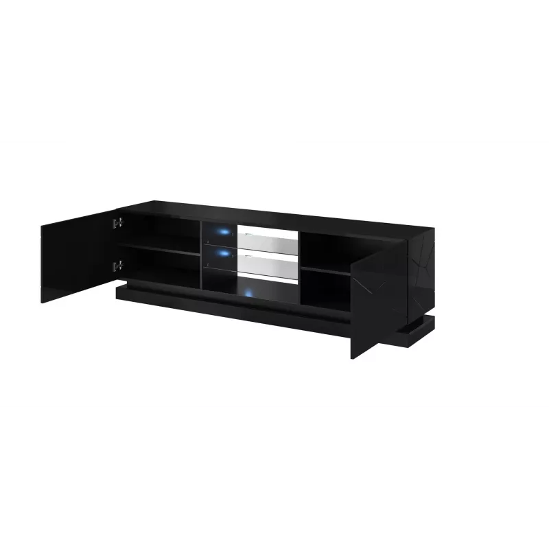 Cama TV-Schrank QIU 200 MDF schwarz glänzend/schwarz glänzend