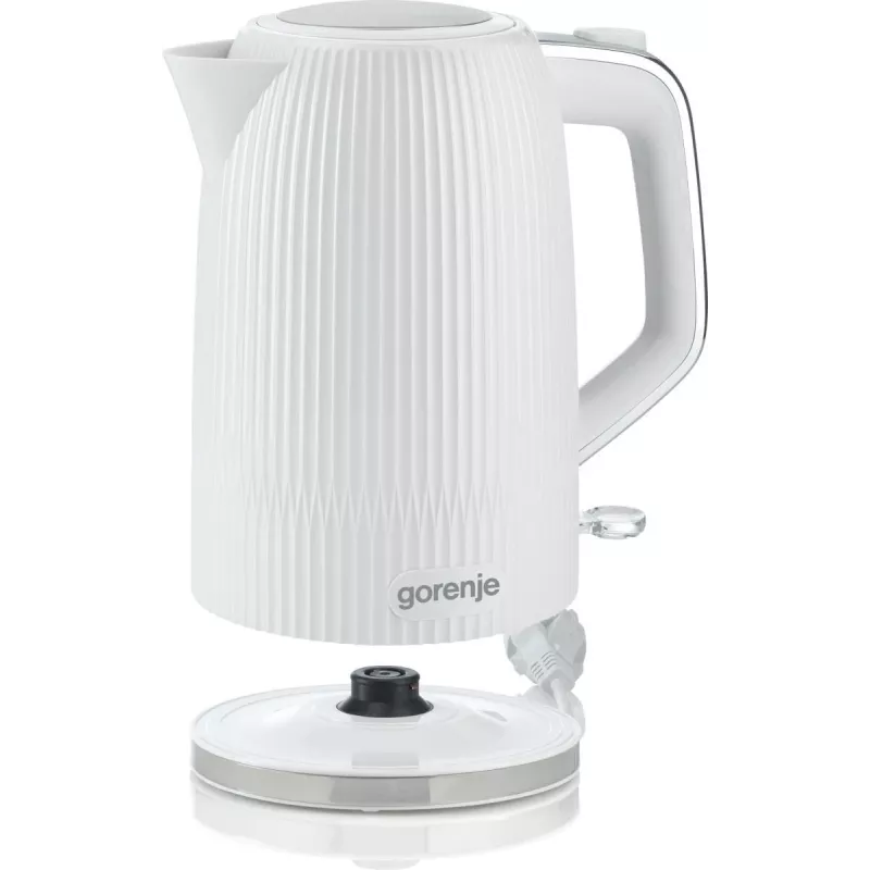 Gorenje Wasserkocher | K17DPW | Elektrisch | 2200 W | 1,7 L | Edelstahl | 360°-Drehsockel | Weiß