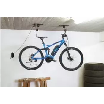 Fahrradlift FISCHER 50386 — deckenmontierter Fahrradaufzug, Tragfähigkeit 30 kg, schwarz