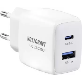 VOLTCRAFT VC-13082880 USB-Ladegerät Innenbereich Ausgangsstrom (max.) 2,08 A 2 x USB, USB-C® Buchse (Power Delivery) (VC-13082880)