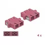 Glasfaser-SC-Kupplung Buchse-Buchse DELOCK 85998, violett, 4er-Pack