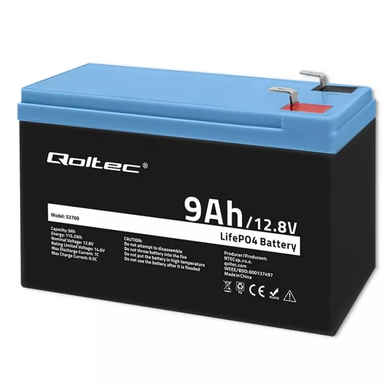 Batterie LiFePO4 Lithium Iron Phosphate 12.8V 9Ah 115.2Wh