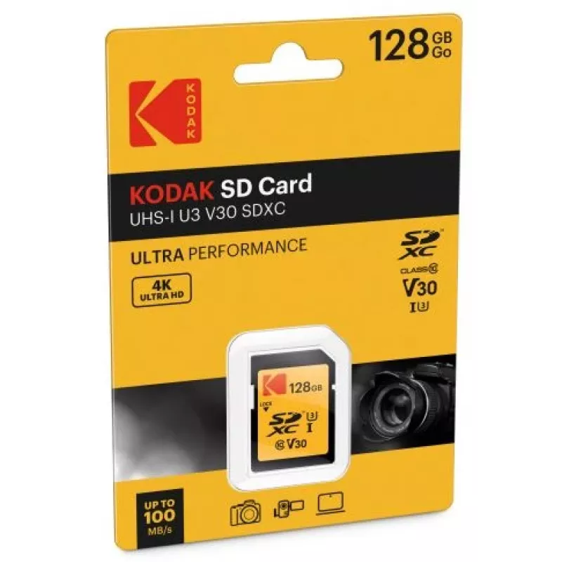 Kodak - Flash-Speicherkarte - 128 GB - UHS Class 3 / Class10 - 650x - SDXC UHS-I (EKMSD128GXC10HPRK)