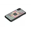 Smartphone-Hülle iKins für iPhone XS / XS S — Flower Garden-Design, schwarz