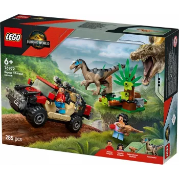 Bauset LEGO Jurassic World 76972 Raptor Off-Road Escape, 285 Teile, 2 Minifiguren, Alter 6+