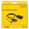 Delock - Adapterkabel - DVI-D, USB (nur Strom) (M) auf DisplayPort (W) - DisplayPort 1,2 - 50 cm - Unterstützung von 4K 30 Hz - Schwarz (63189)
