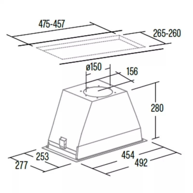 CATA GL Unterbau Aluminium, Grau 820 m³/h