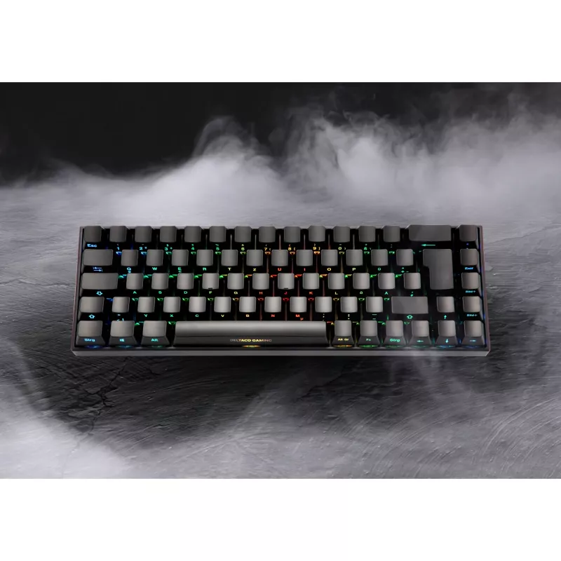 Deltaco GAM-100-DE - 65% - USB + Bluetooth - mechanischer Switch - QWERTZ - RGB-LED - Schwarz