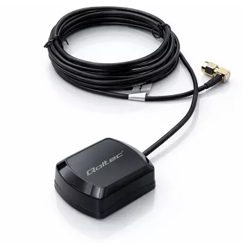 Externe GPS/GLONASS-Antenne QOLTEC 28 dBi 50 W mit rechtwinkligem SMA-Stecker