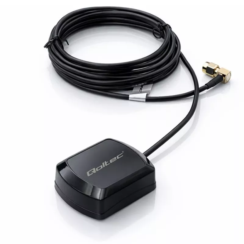 Externe GPS/GLONASS-Antenne QOLTEC 28 dBi 50 W mit rechtwinkligem SMA-Stecker