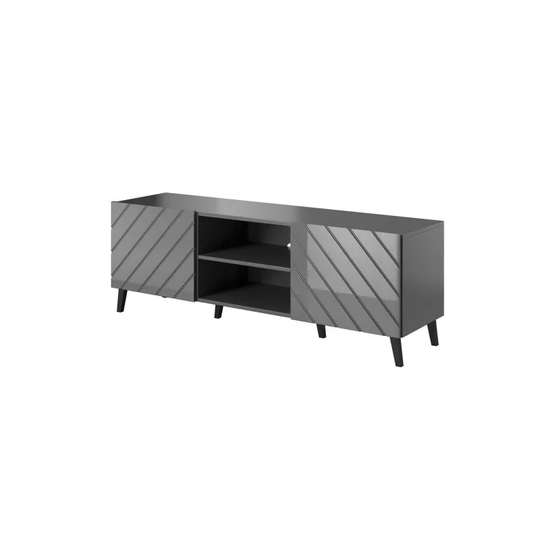RTV-Schrank ABETO 150x42x52 Graphit/glänzend