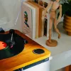 Analoger riemengetriebener Plattenspieler Adler AD 1914 mit USB-Anschluss, Keramikteller, Gleichstrommotor, 33 1/3 U/min, Bluetooth 5.4, Cinch-Ausgängen, eingebauten Lautsprechern