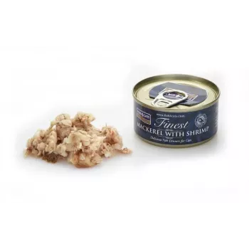 Nassfutter für Katzen FISH4DOGS Makrele mit Garnele 70 g — ausgewachsene Katzen, Fischgeschmack, Dose, glutenfrei