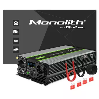 Qoltec 51923 Reiner Sinus-Wechselrichter Monolith | 3000W | 6000W | 24V auf 230V | LCD