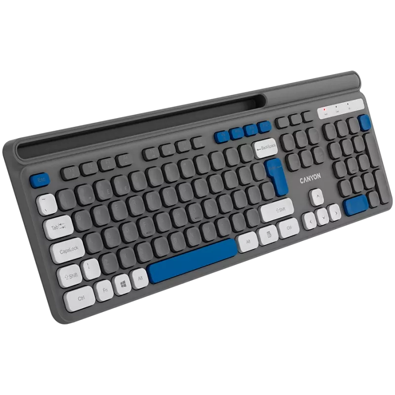Kabellose Tastatur CANYON HKB-W03 Grau – kompaktes Design, AAA-batteriebetrieben, Modell CNS-HKBW03DG