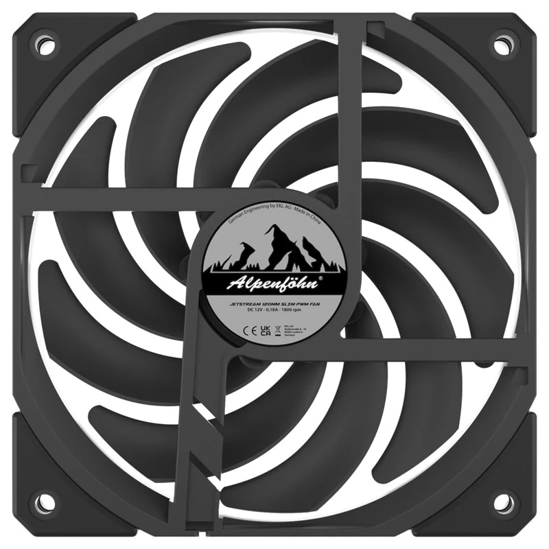 Lüfter EKL Alpenföhn Jetstream PWM schlank 120x120x16mm, PWM-Drehzahlregelung, 120 mm schlank-Profil