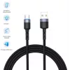 Datenkabel Tellur USB auf Type-C LED Nylongeflecht 1,2 m Schwarz