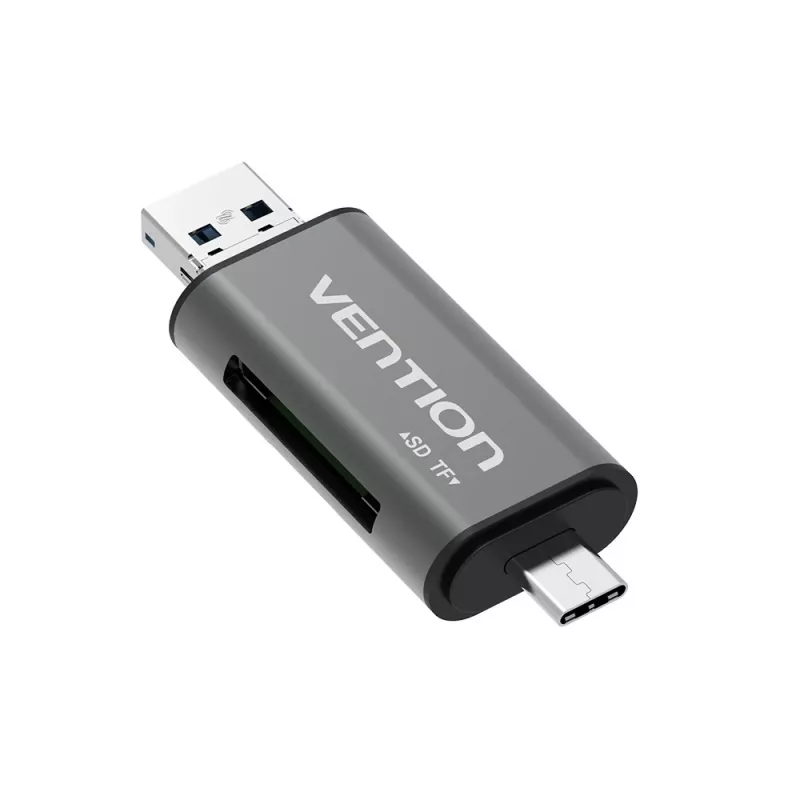Vention USB3.0 Multifunktions-Kartenleser Grau Metall Typ