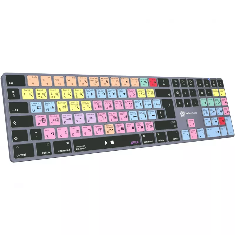 Tastatur LogicKeyboard LKB-PT-TM — Full-Size (100%) Bluetooth QWERTZ Deutsch, Titangrau