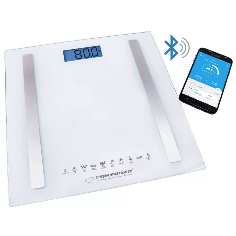 Esperanza EBS016W Personenwaage Quadratisch Weiß Elektronische Personenwaage
