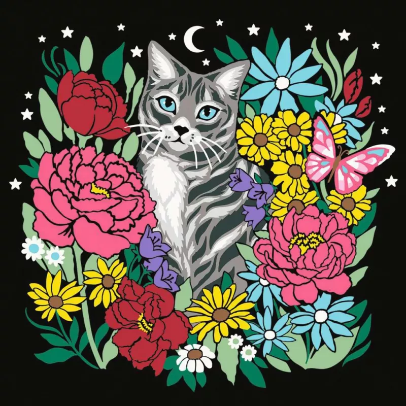 Malen-nach-Zahlen-Set Ravensburger CreArt Pixie Cold Cat (Modell 25855) – Leinwand-Malset