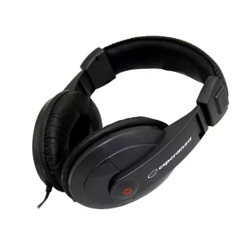Kopfhörer ESPERANZA EH120 — kabelgebunden ohrumschließend, Kopfbügel, 2 m Kabel, 3,5 mm Adapter, Schwarz