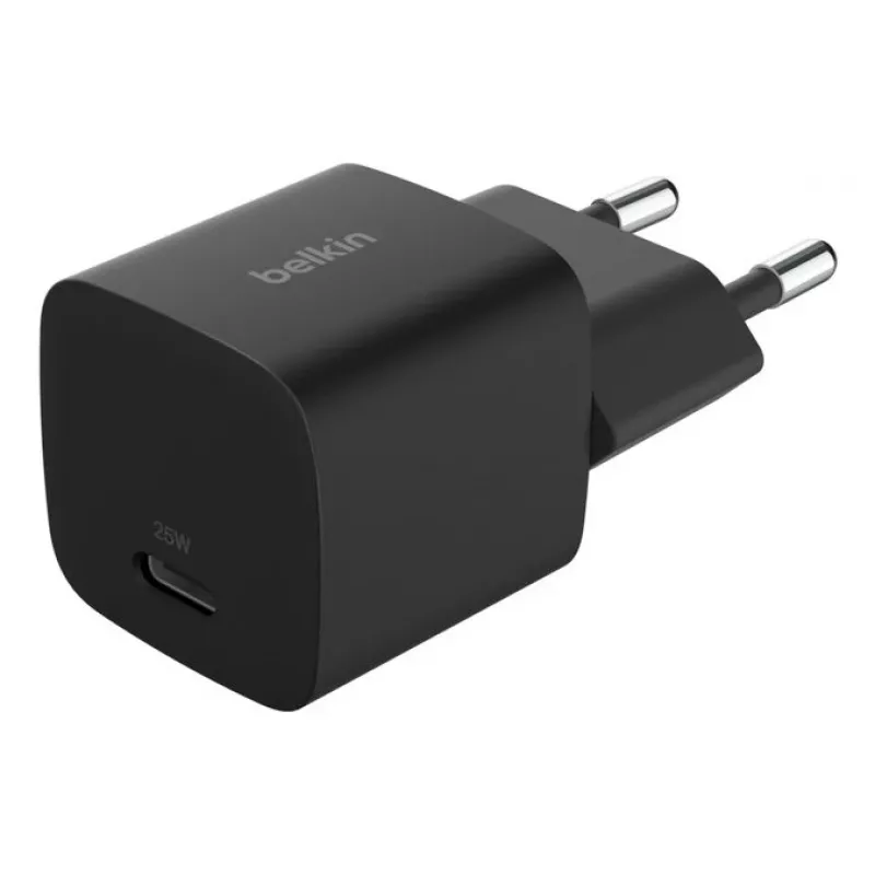 USB-C-Ladegerät Belkin BOOSTCHARGE 25W Power Delivery Schwarz – schnelles USB‑C PD 25W Wandladegerät