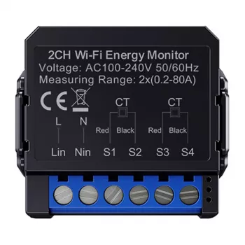 Intelligenter bidirektionaler Energiezähler Avatto WPM16-2 – WiFi-Konnektivität, Energieüberwachung für Verbrauch und Erzeugung