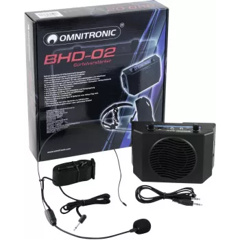 Gürtelverstärker Omnitronic BHD-02 20 W Leistung kompakter tragbarer Verstärker für tragbare Audioanwendungen
