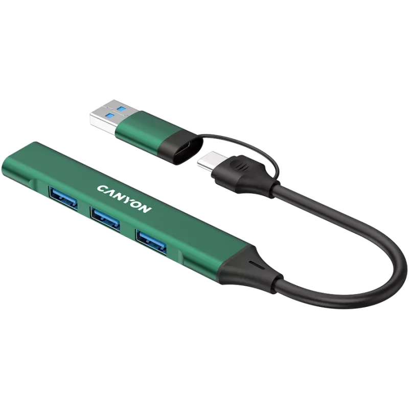 CANYON Hub DS-02 4in1 USB-A/C Grün