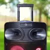 Tragbarer Bluetooth-Karaoke-Lautsprecher MANTA SPK0803B140 140W, batteriebetrieben, MIC/USB/microSD, FM, Equalizer, Rollen
