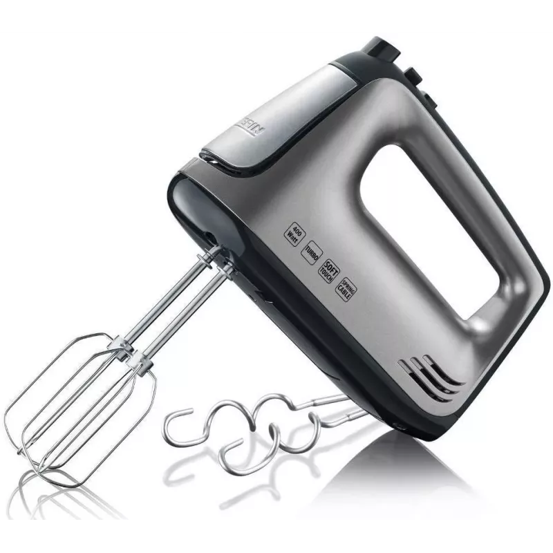 SEVERIN HM 3832 - Handmixer - 400 W - Grau-Metallic/Schwarz/Edelstahl