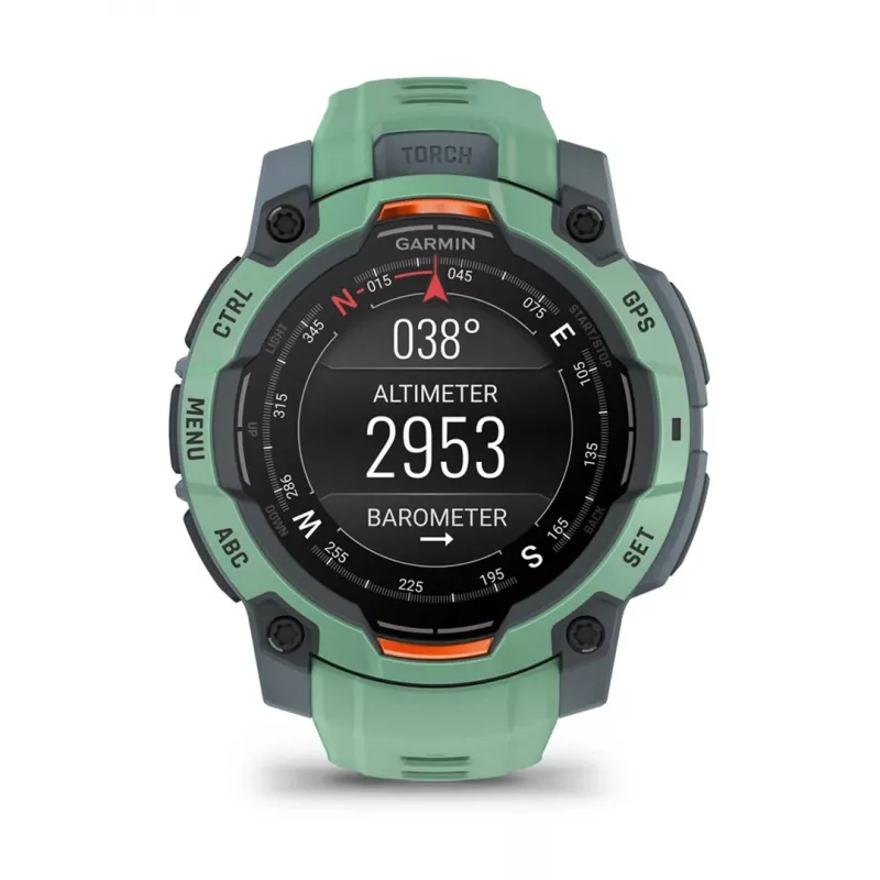 Garmin Instinct 3 AMOLED 3,05 cm (1,2) 45 mm Digital 390 x 390 Pixel Touchscreen Grün GPS (Satellit)