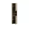 Badezimmer-Standschrank Top e shop S40 SONOMA — Eichenfarbener Rahmen, freistehend, 6 Regalböden, 400×300×1700 mm