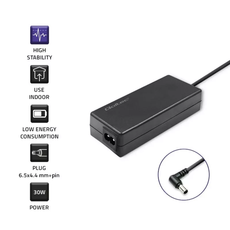 Qoltec 52400 Netzteil/Wandler Innenbereich 30 W Schwarz