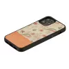 Schutzhülle Man and Wood für iPhone 12 mini — pinke Blume auf schwarz