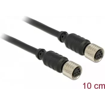 Sensor/Aktor-Kabel DeLOCK 12689 0,1 m M8 Schwarz