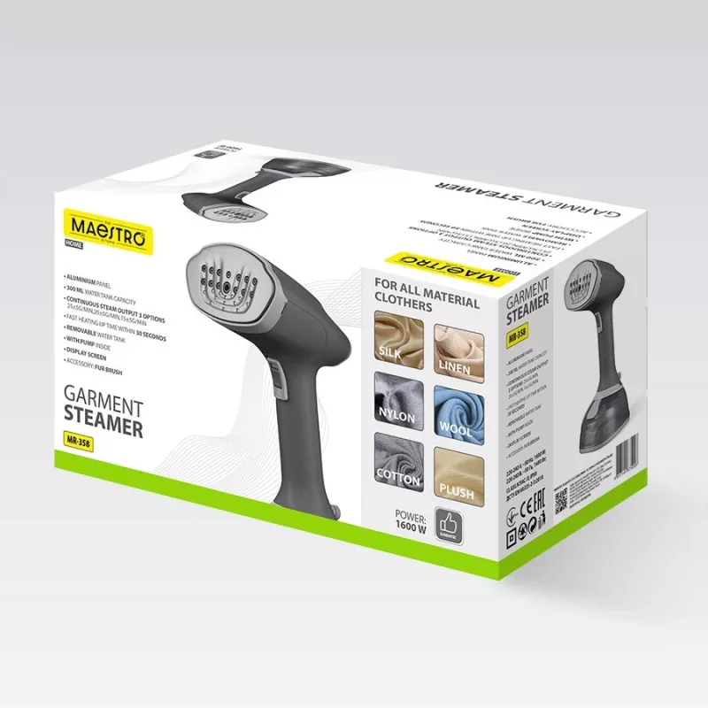 Dampfglätter Maestro MR-358 1600W, tragbarer Handdampfglätter für vertikales Dämpfen