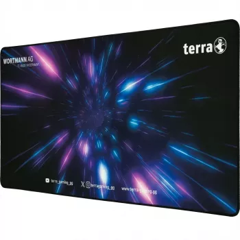 Wortmann TERRA Mauspad XXL PURE Gaming schwarz/lila schwarze Kantennaht, 900 x 400 x 3 mm