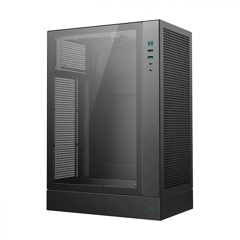 PC-Gehäuse DeepCool CH170 PLUS Tower Schwarz – micro-ATX/mini-ITX, gehärtetes Glas, USB-C, Netzteil oben