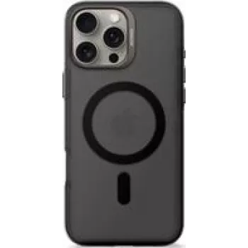 Telefon-Backcover Decoded für iPhone 16 Pro Max — transparent schwarz, aus recyceltem Kunststoff, Displayschutz aus gehärtetem Glas
