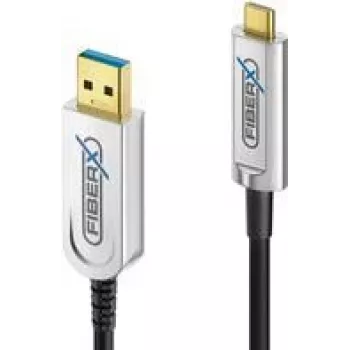 FiberX FX-I630-010 USB-Kabel 10 m USB 3.2 Gen 1 USB C USB A Schwarz Silber