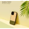 Handyhülle man and wood für iPhone 12 mini – Bambuswald Schwarz
