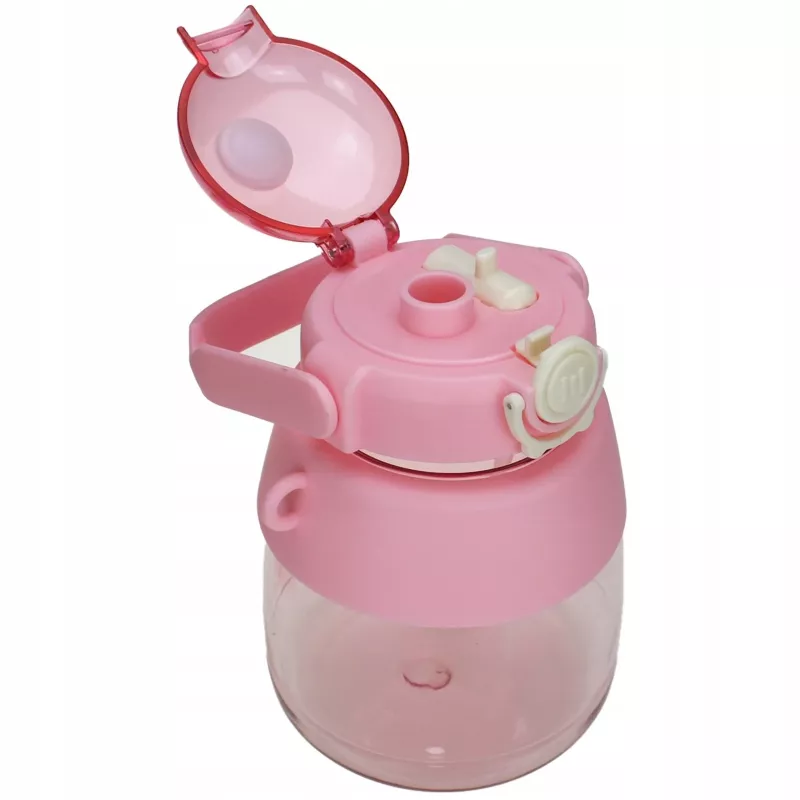 Trinkflasche Extralink Schulflasche mit Strohhalm und Trageband 1 L pink